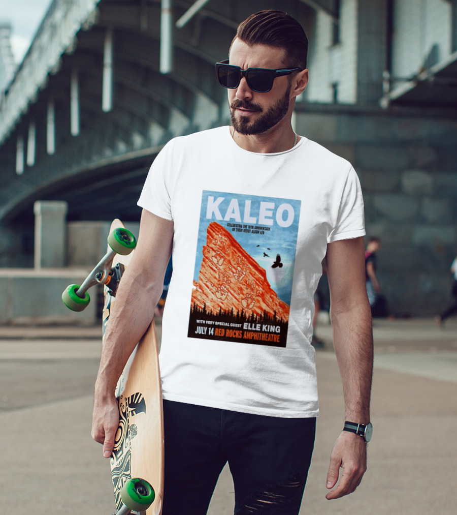 Kaleo Celebrating 10th Anniversary A/B With Guest Elle King July 14 Red Rocks Amphitheatre T-Shirt
