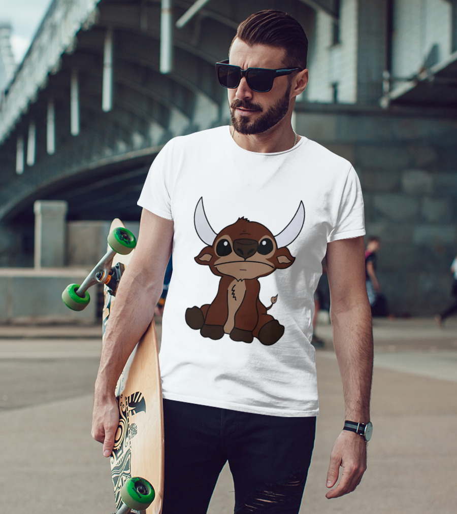 Minotaur Buffalo Bills Cute Cartoon Minotaur Character With Big Horns T-Shirt
