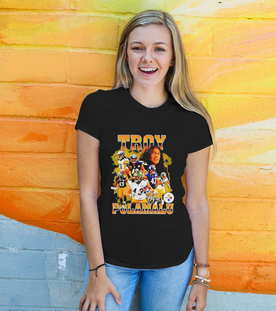 Troy Polamalu 43 Pittsburgh Steelers Collage 2026 T-Shirt