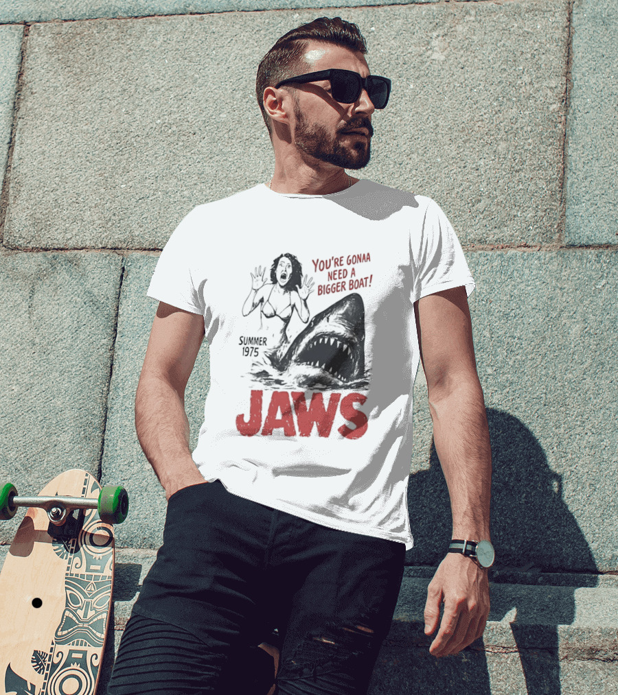 Jaws You're Gonna Need A Bigger Boat Summer 1975 Vintage Movie T-Shirt