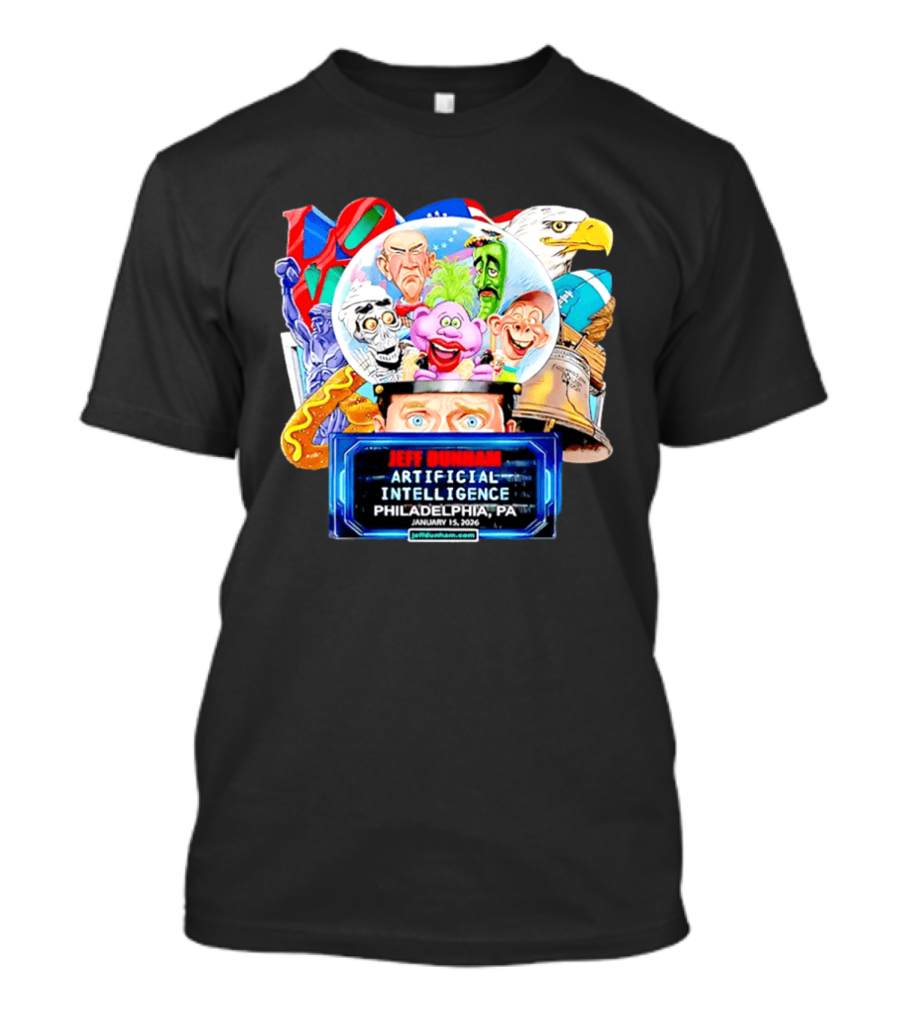 Jeff Dunham Artificial Intelligence Philadelphia PA January 2026 T-Shirt