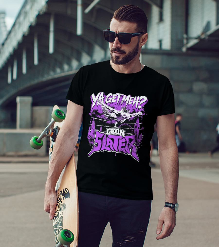 Leon Slater Ya Get Meh Wrestling Purple T-Shirt