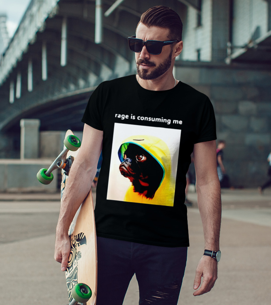 Rage Is Consuming Me Pug In Yellow T-Shirt