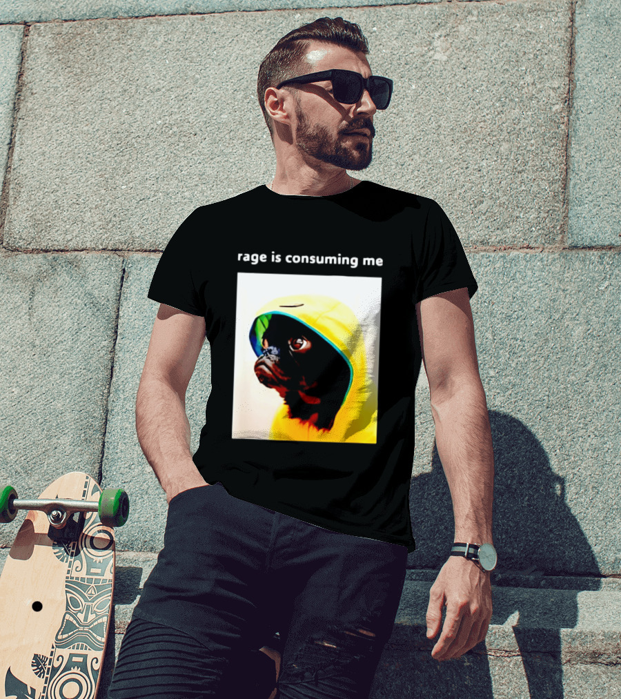 Rage Is Consuming Me Pug In Yellow T-Shirt