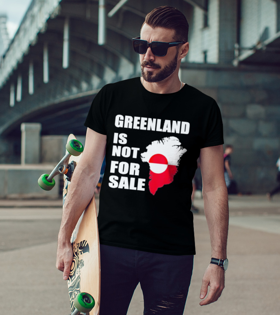 Greenland Is Not For Sale 2026 Map Red And White Flag T-Shirt