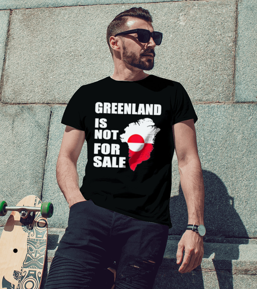 Greenland Is Not For Sale 2026 Map Red And White Flag T-Shirt