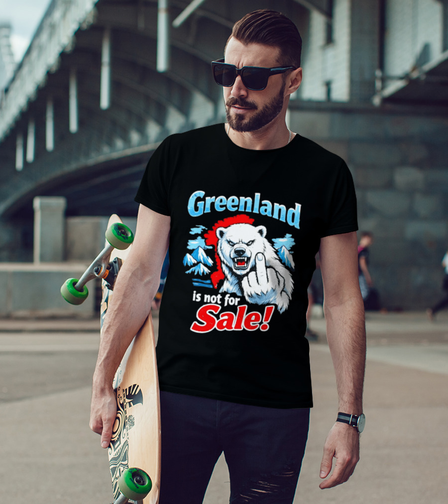 Greenland Is Not For Sale White Bear Middle Finger T-Shirt