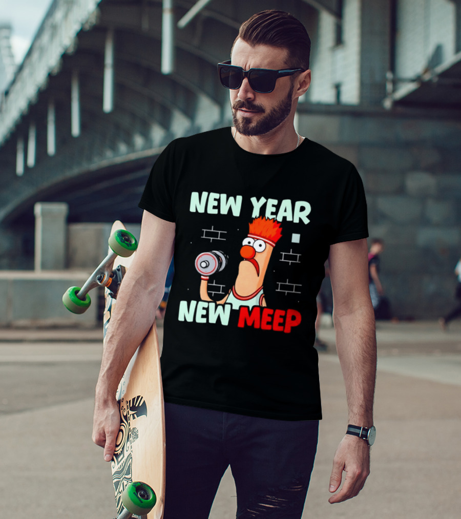 New Year New Meep Workout Motivation Cartoon T-Shirt