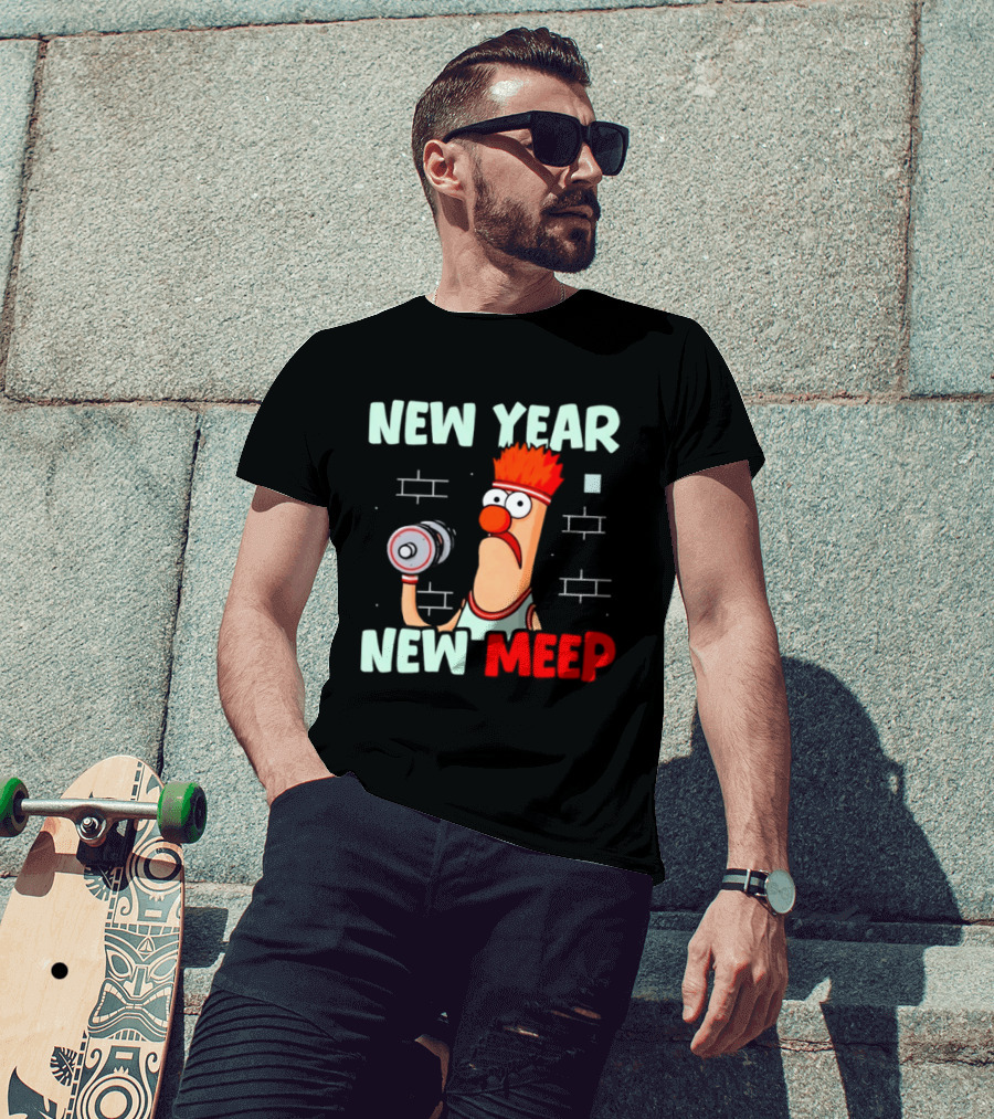 New Year New Meep Workout Motivation Cartoon T-Shirt