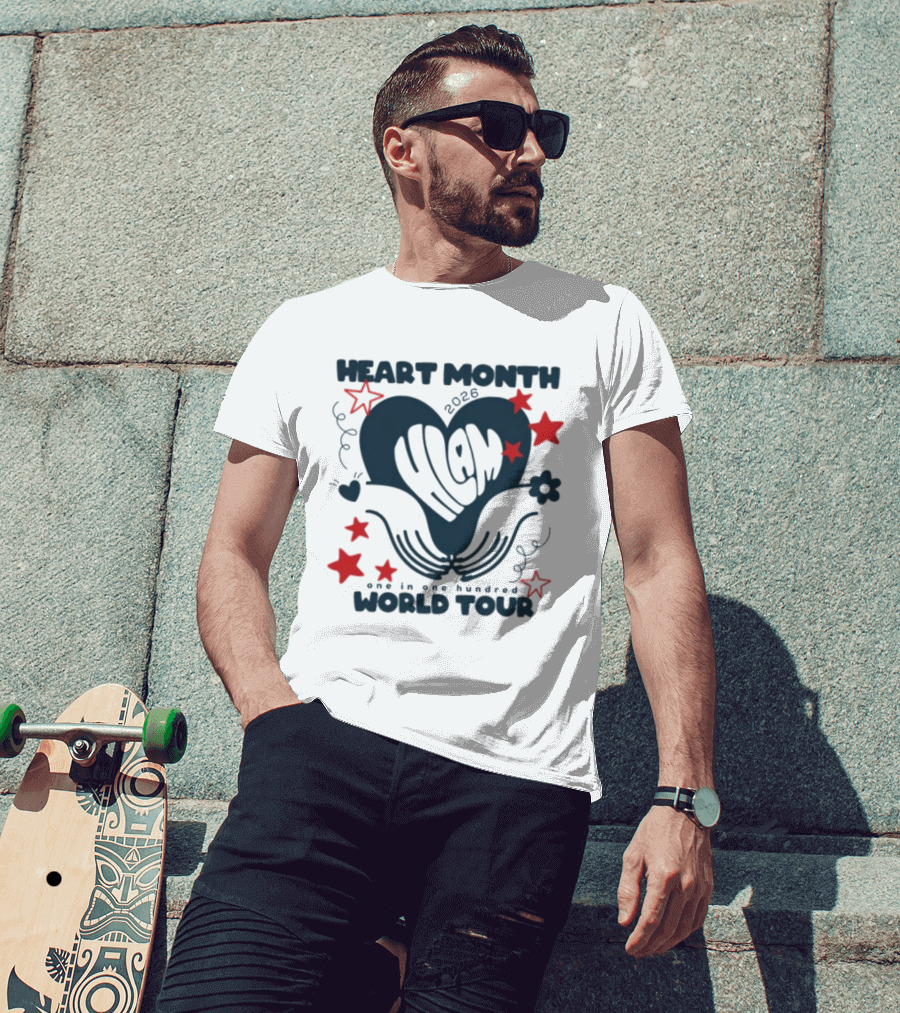 Heart Month 2026 HLAM Band One In One Hundred World Tour T-Shirt