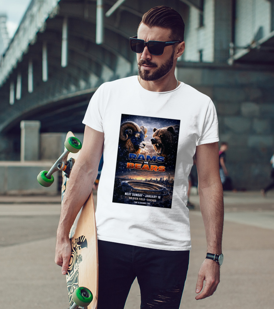 Rams Vs Bears Soldier Field Chicago January 18 2026 T-Shirt