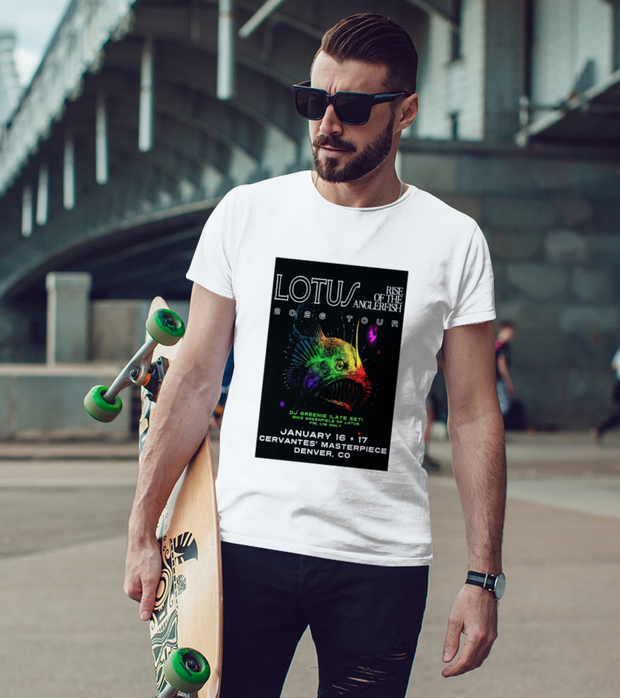 LOTUS Rise Of The Anglerfish 2026 Tour January 16 17 Cervantes' Masterpiece Denver CO T-Shirt