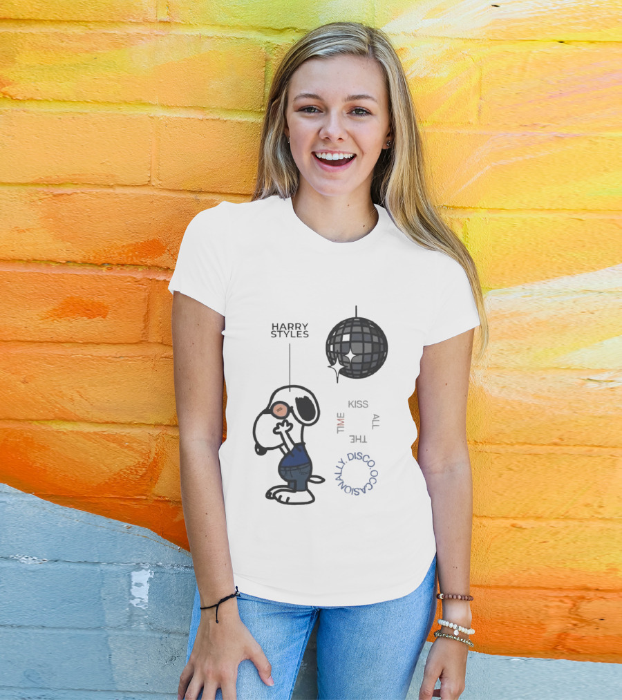 Snoopy Harry Styles Kiss All The Time Disco Occasionally T-Shirt