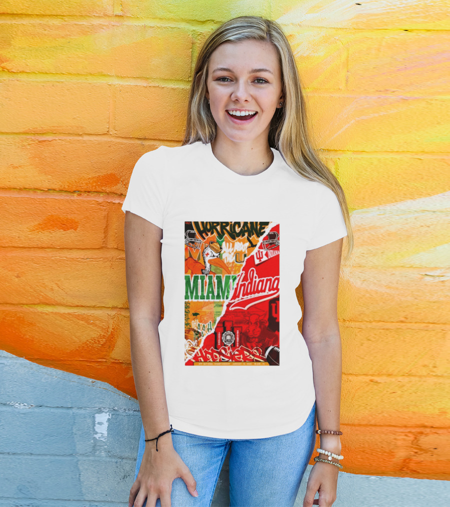 Miami Hurricanes Vs Indiana Hoosiers CFP National Championship January 19 2026 Wynwood Walls T-Shirt