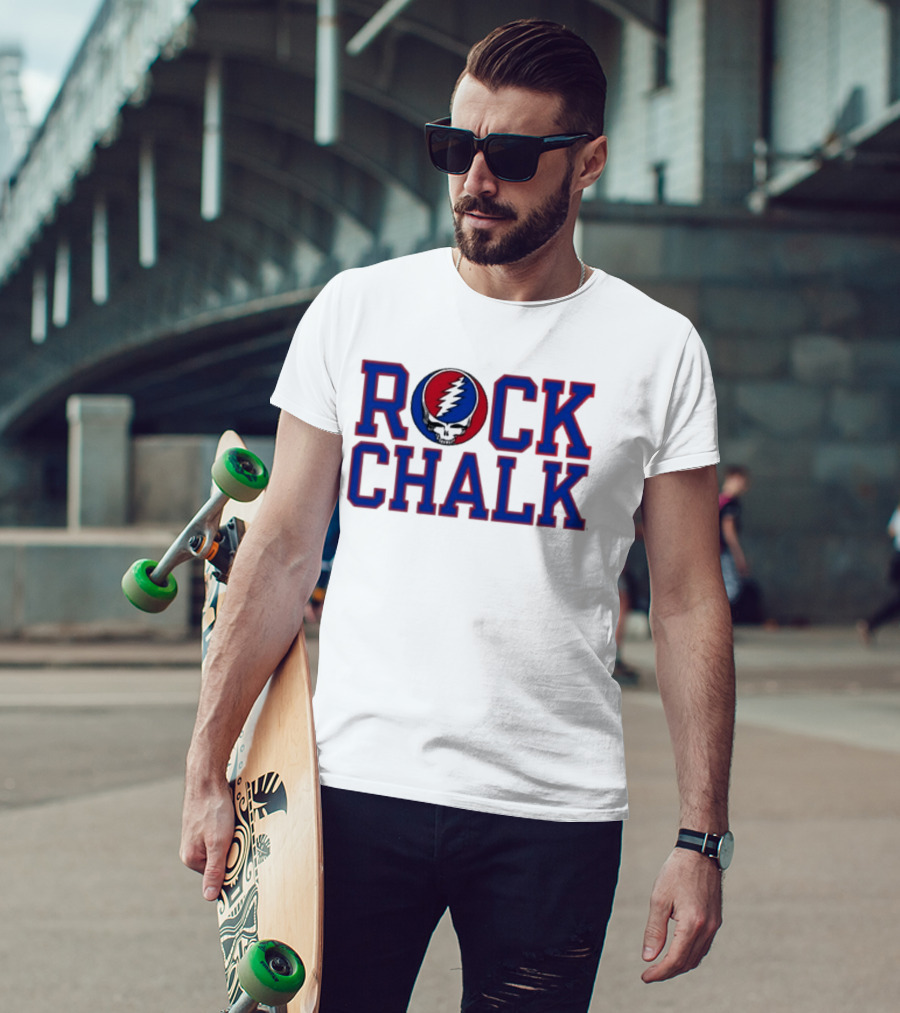 Kansas Rock Chalk Grateful Dead Steal Your Face Collaboration T-Shirt
