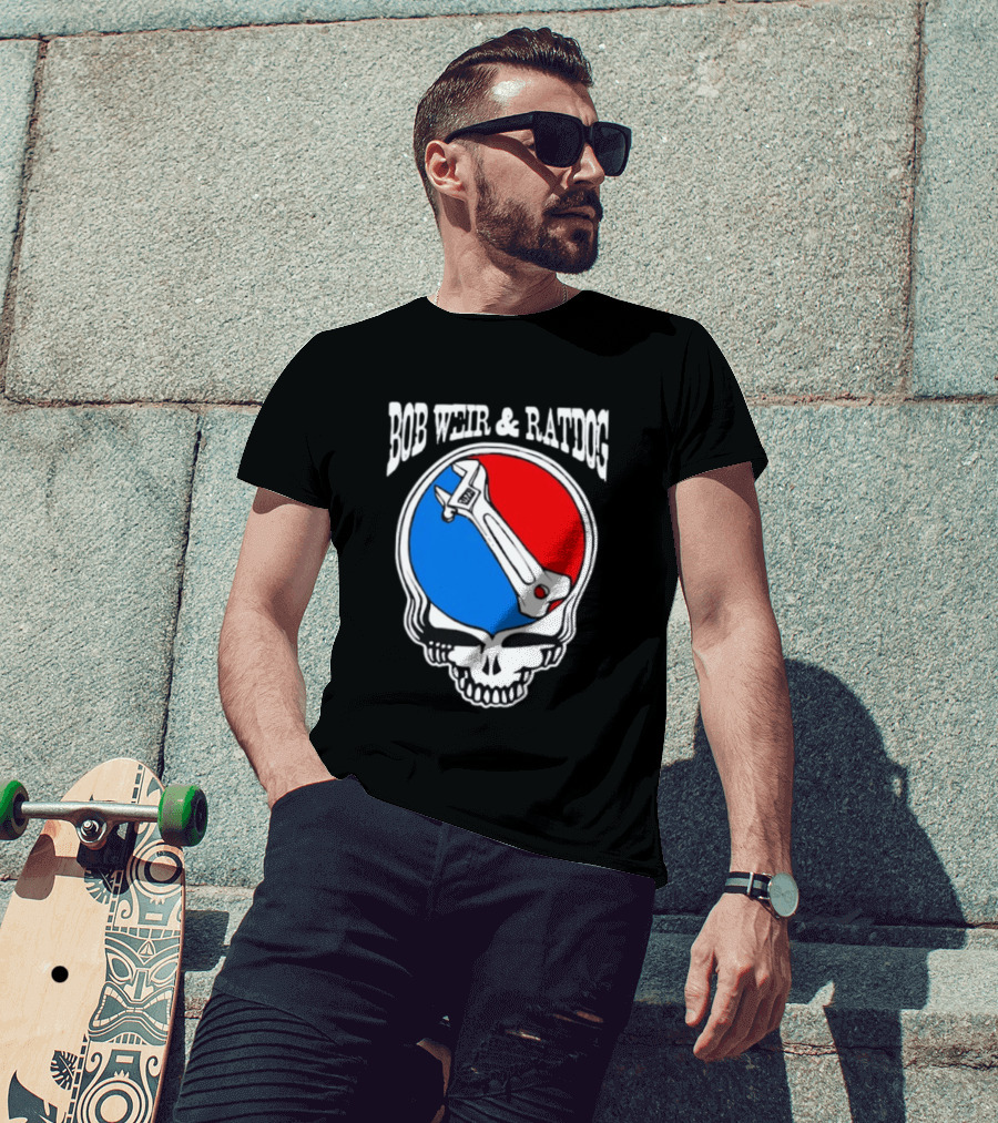 Bob Weir And Ratdog Skull Wrench Red Blue T-Shirt