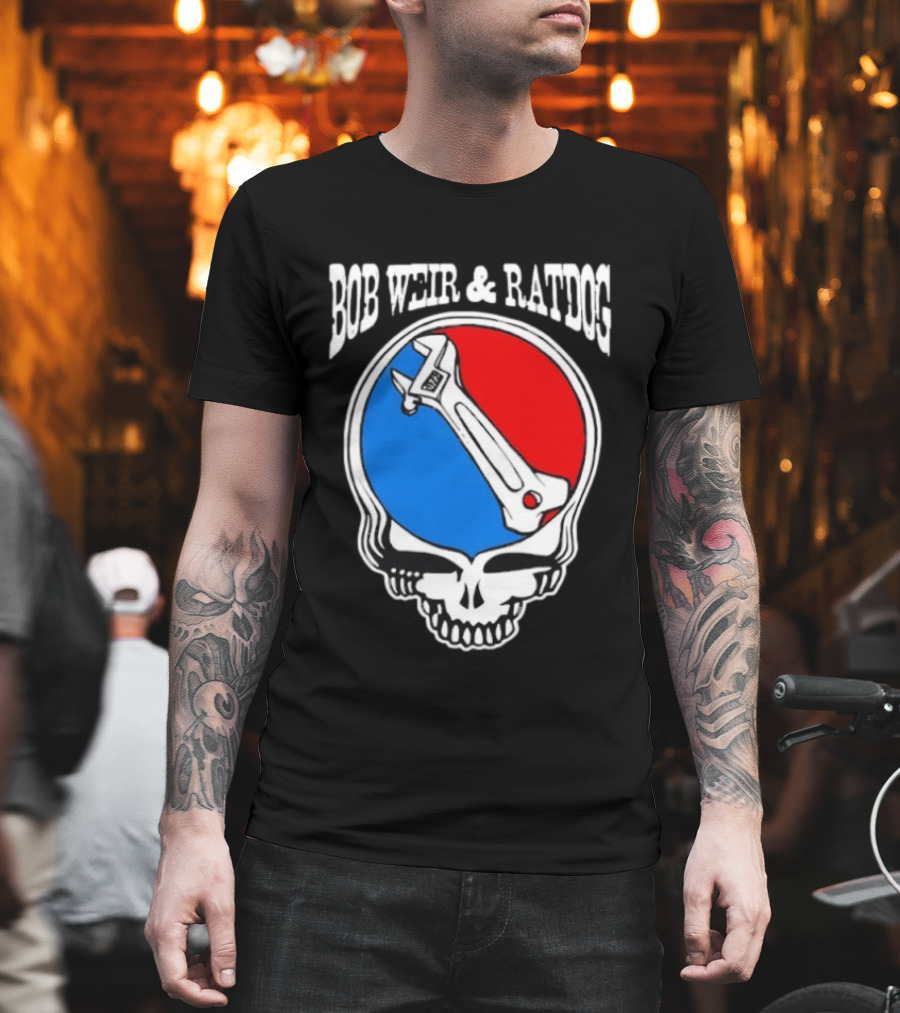 Bob Weir and Ratdog Skull Wrench Red Blue T-Shirt