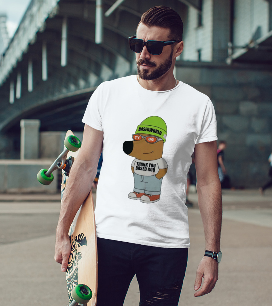 Basedworld Thank You Based God TY BG Retro Cartoon T-Shirt