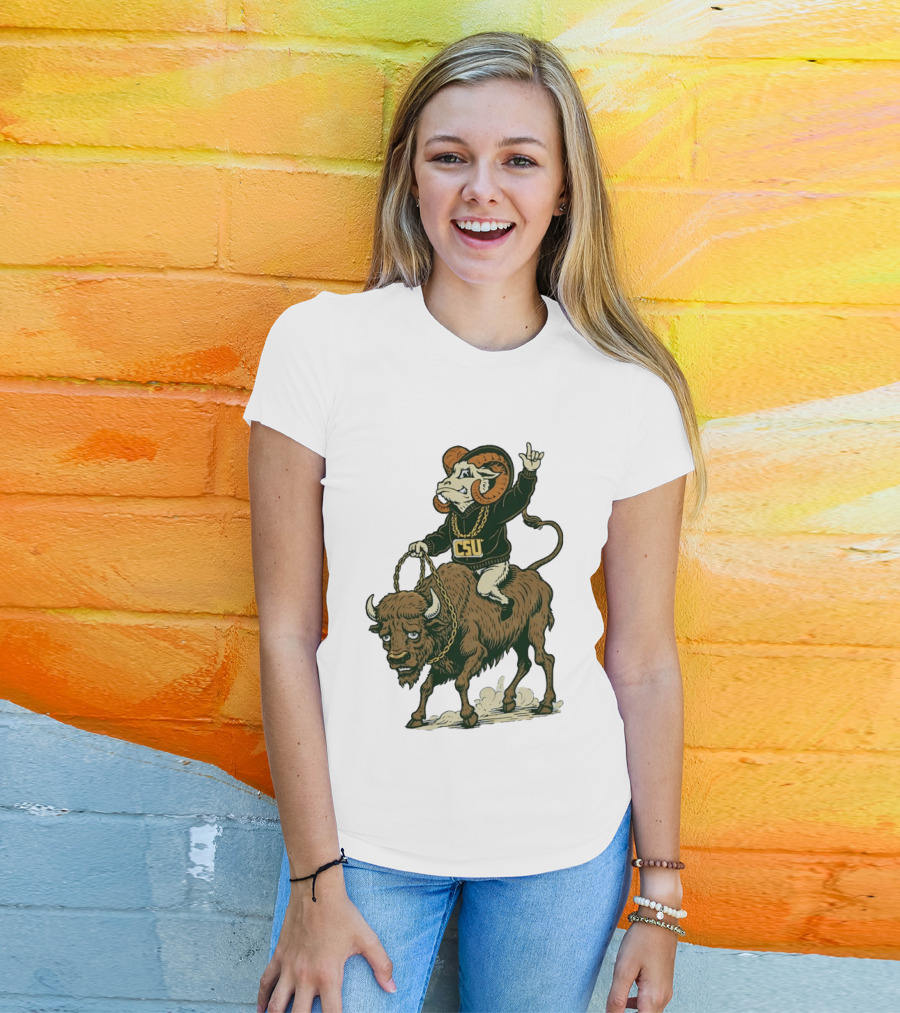 Colorado State Rams CSU Riding Buffalo In Rivalry T-Shirt