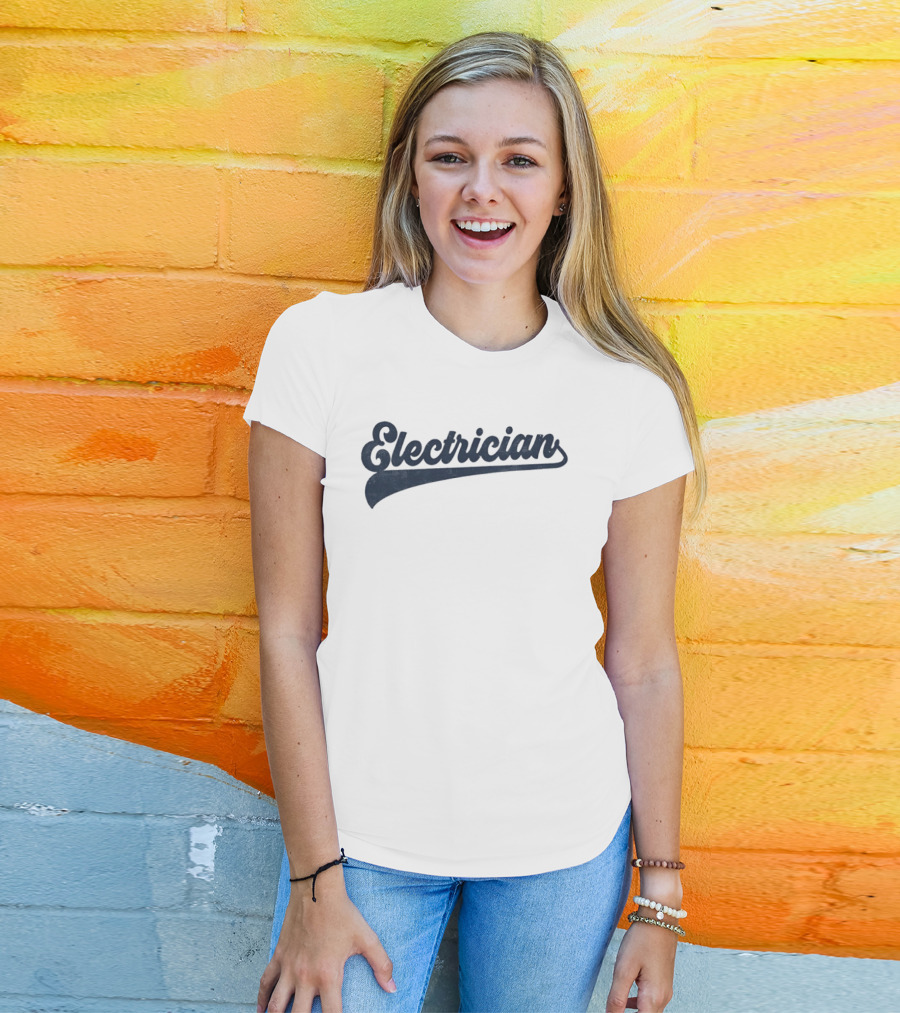 Electrician Script Font T-Shirt