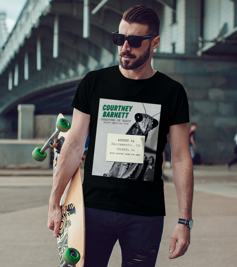 Courtney Barnett Creature Of Habit North American Tour August 24 Sacramento CA Channel 24 Zoh Amba T-Shirt
