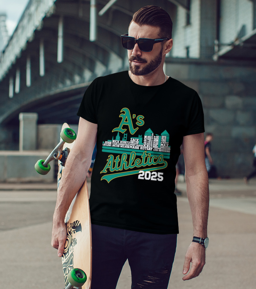 A's Athletics 2025 City Skyline Baseball T-Shirt