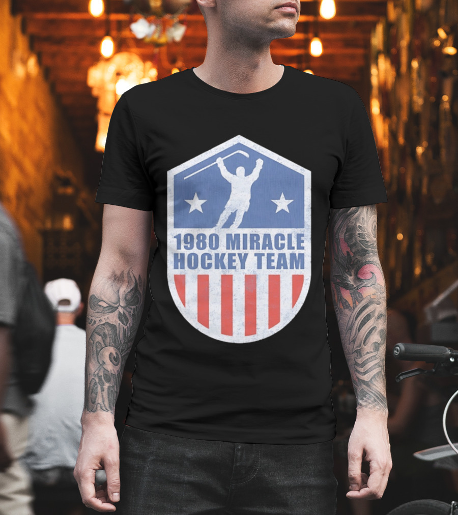1980 Miracle Hockey Team USA Victory Stars and Stripes T-Shirt