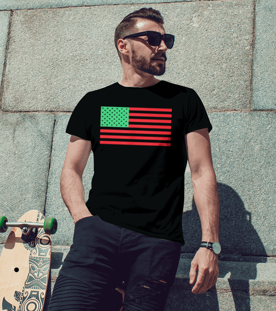 African American Red Green Black Flag T-Shirt