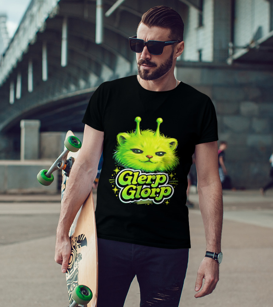 Glerp Glorp Alien Cat Fantasy Creature T-Shirt