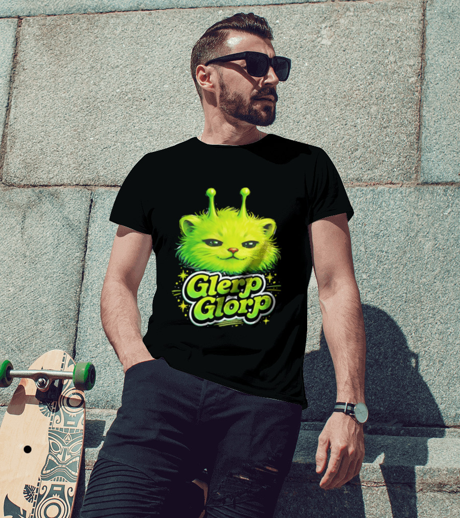 Glerp Glorp Alien Cat Fantasy Creature T-Shirt