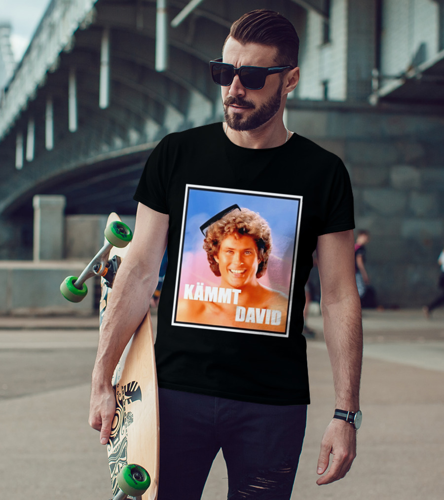 Kämmt David Lustiger Satire Spruch Retro Filmstar Kamm T-Shirt