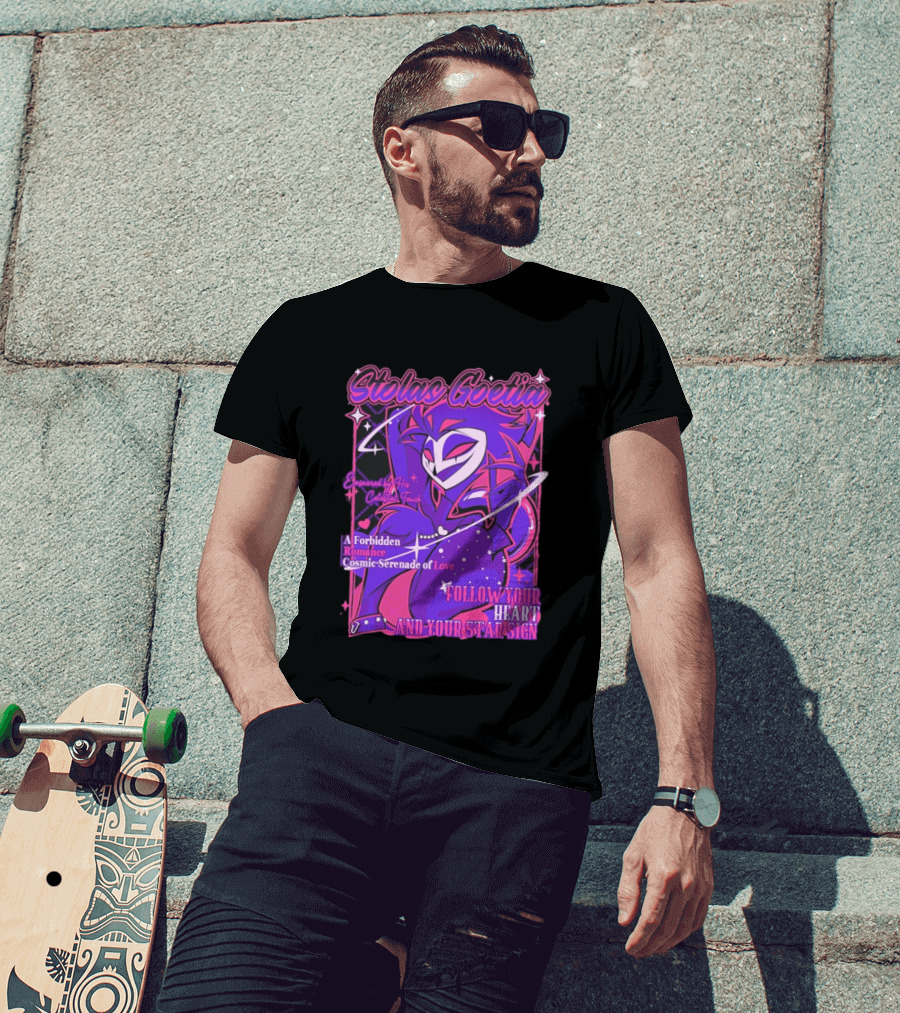 Stolas Goetia Cosmic Serenade A Forbidden Romance Follow Your Heart Star Sign T-Shirt