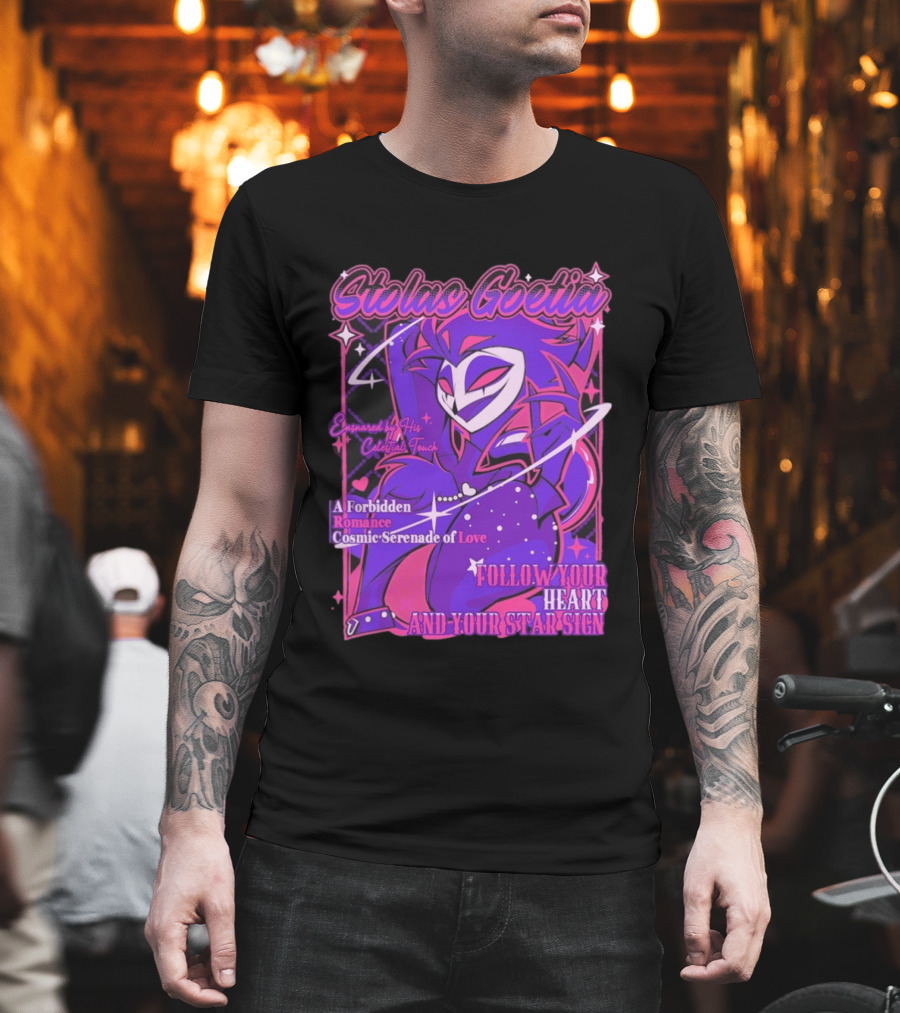 Stolas Goetia Cosmic Serenade A Forbidden Romance Follow Your Heart Star Sign T-Shirt