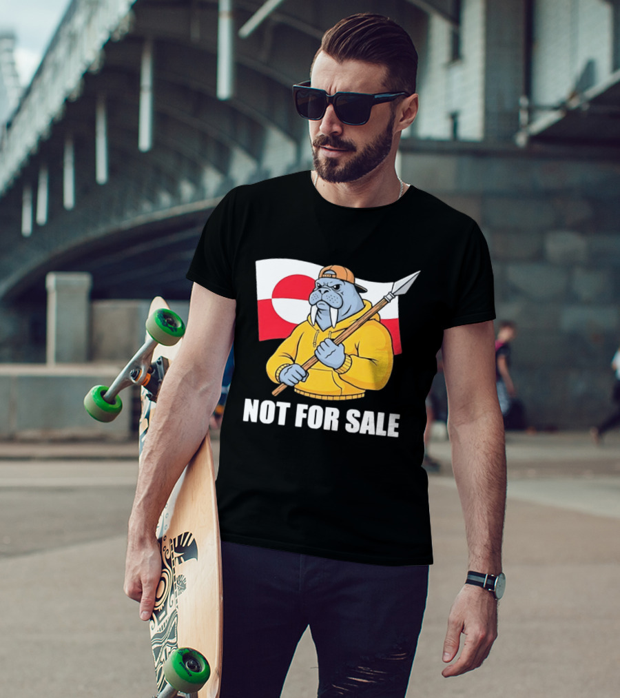 Walrus Holding Spear Greenland Flag Not For Sale T-Shirt