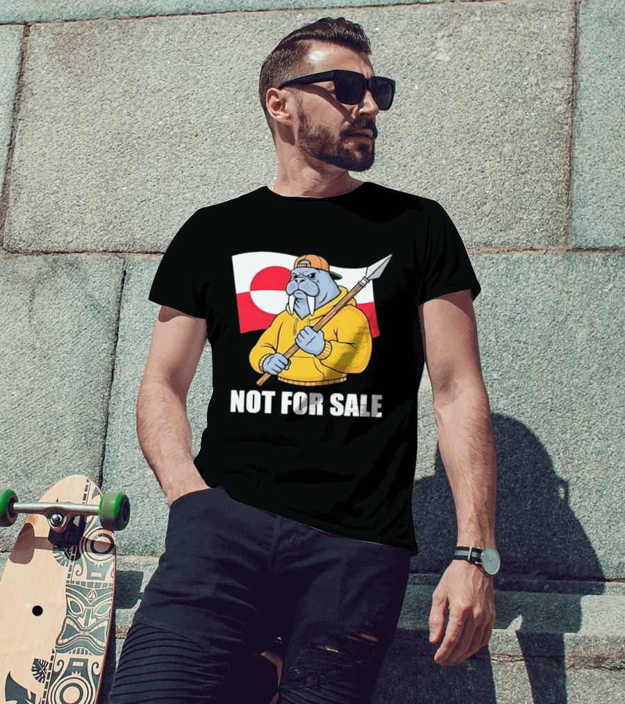 Walrus Holding Spear Greenland Flag Not For Sale T-Shirt