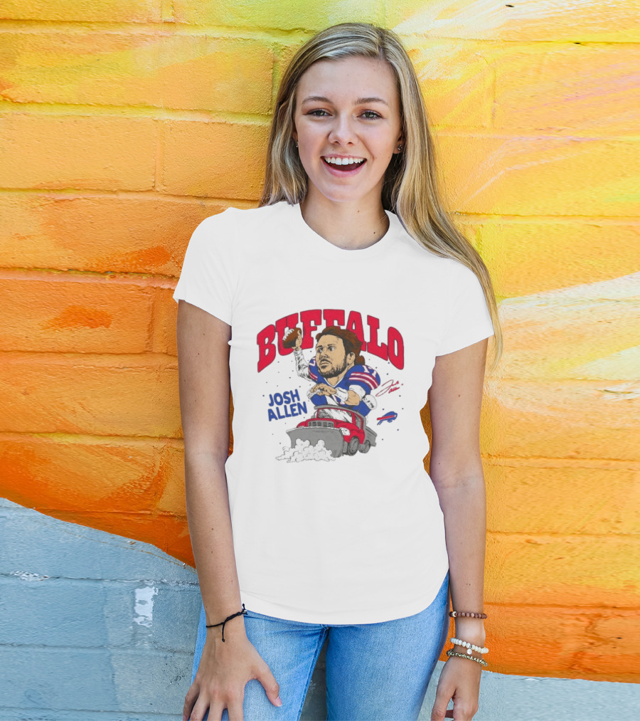 Buffalo Bills Josh Allen Snow Plow Football T-Shirt