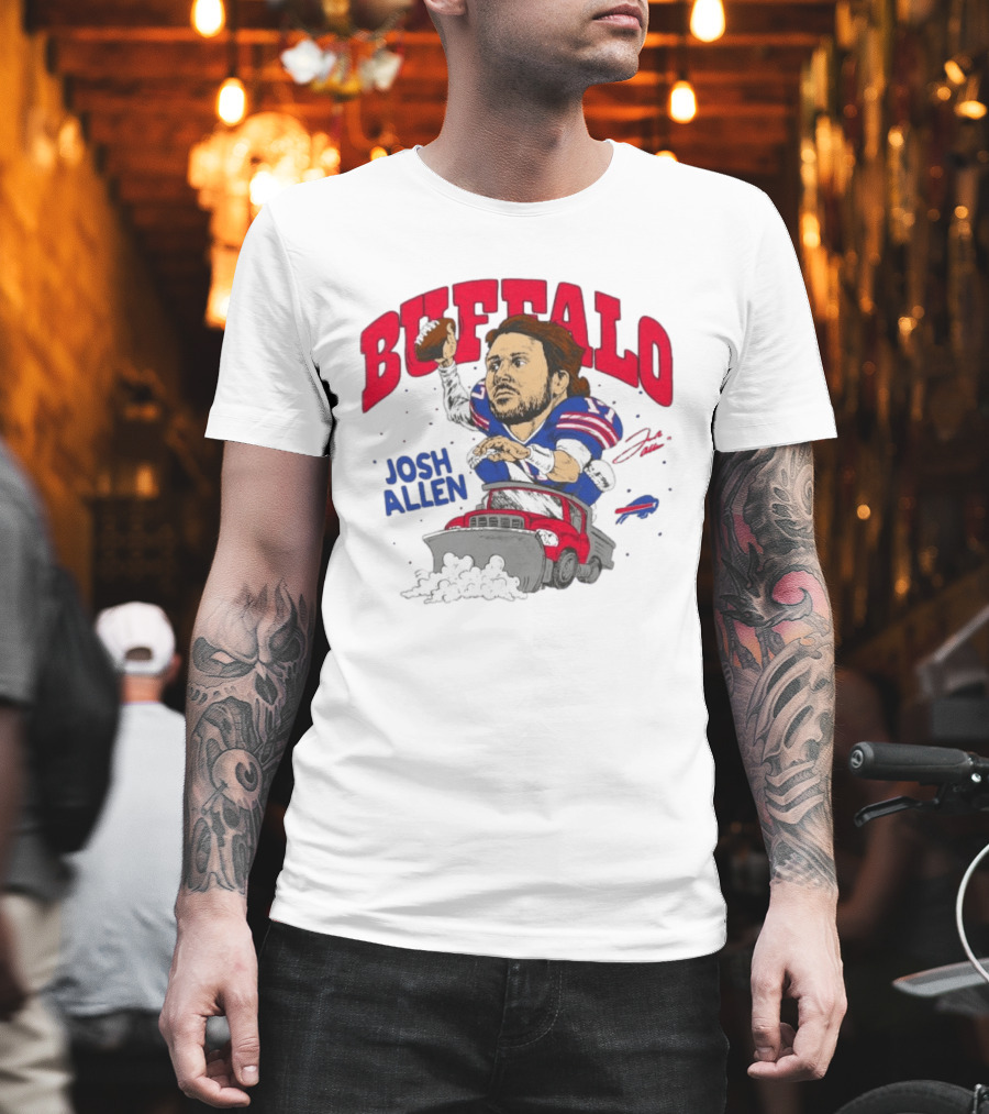 Buffalo Bills Josh Allen Snow Plow Football T-Shirt