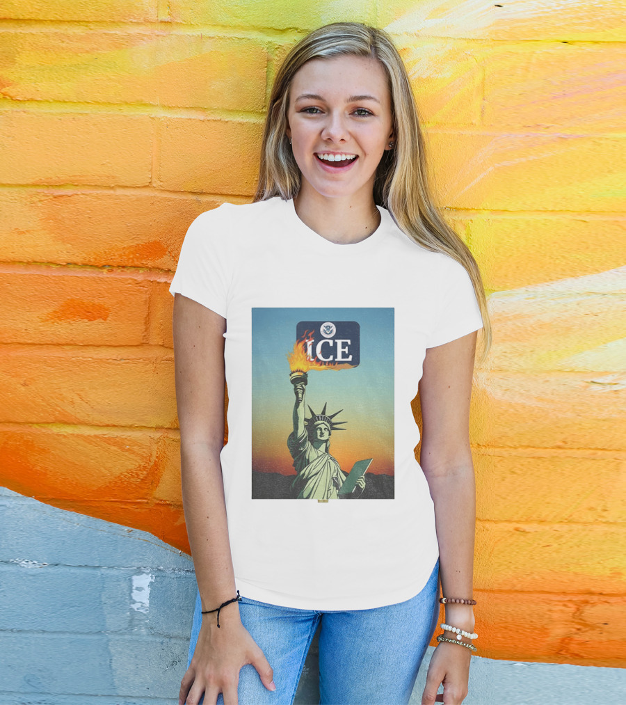 Statue Of Liberty Abolish ICE Protest Lady Liberty Anti Fascist Rally T-Shirt
