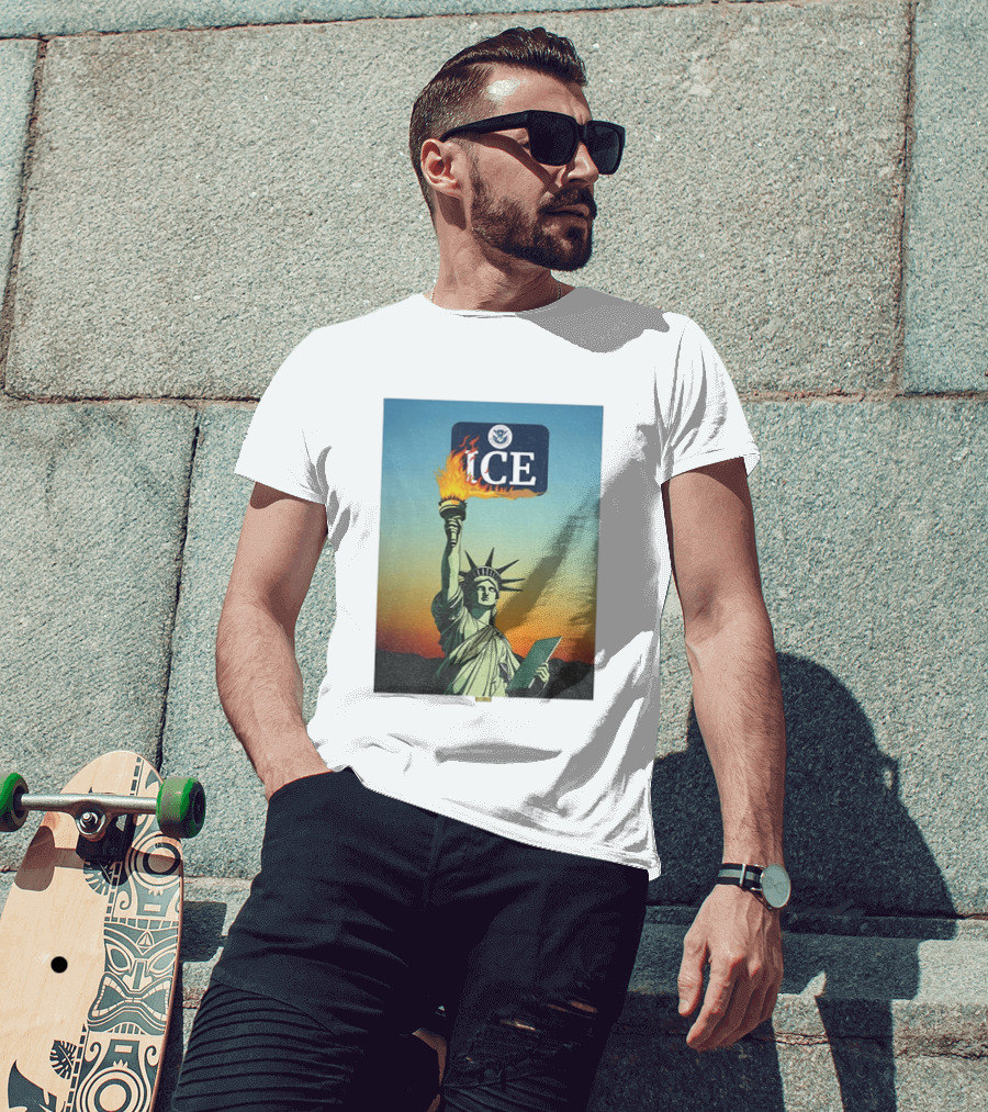 Statue Of Liberty Abolish ICE Protest Lady Liberty Anti Fascist Rally T-Shirt