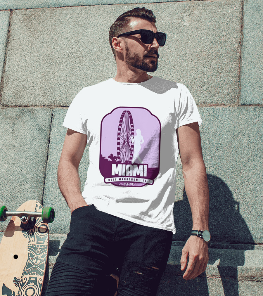 MIAMI Half Marathon 13.1 February 2 2025 Ferris Wheel T-Shirt