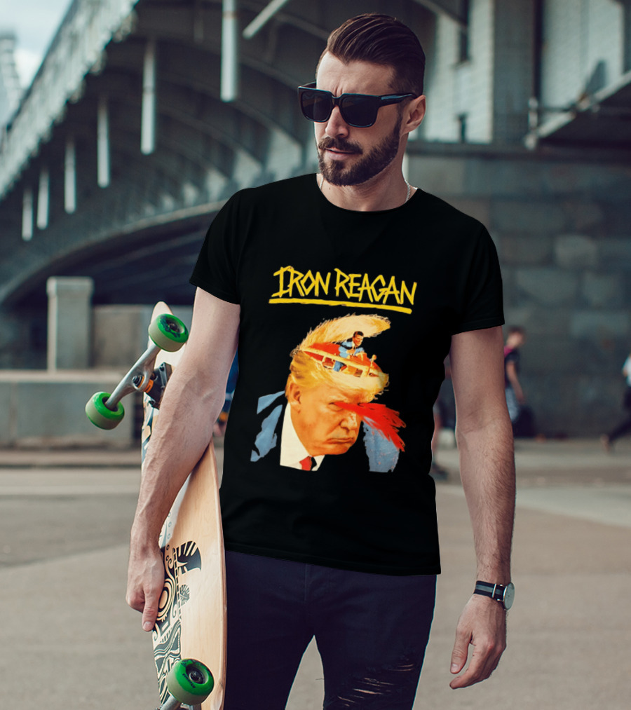 Iron Reagan Trump Cartoon Laser Beam Eye T-Shirt