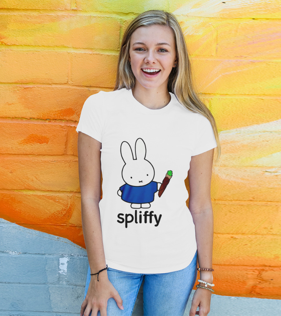 Bunny Spliffy Character Holding Joint T-Shirt