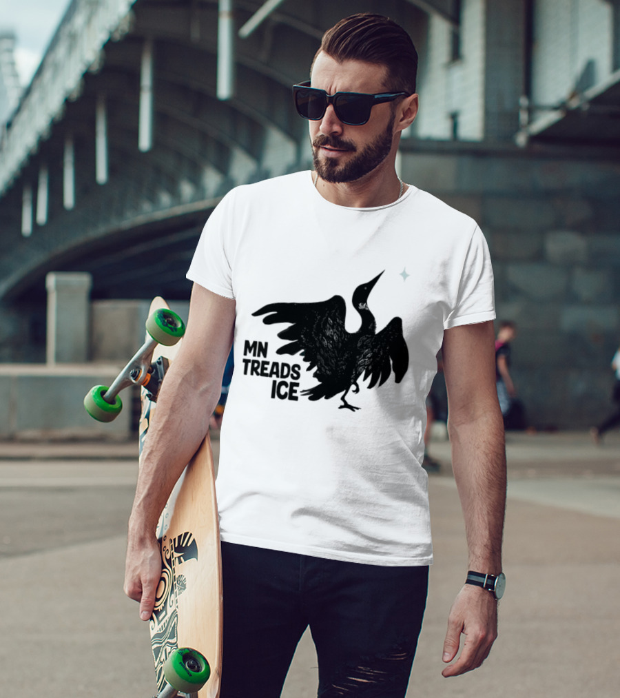 MN Treads Ice Rebel Loon Black Bird T-Shirt