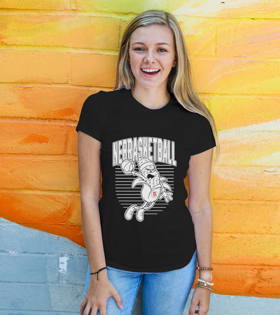 Nebraska Cornhuskers Basketball Slam Drunk Corn T-Shirt