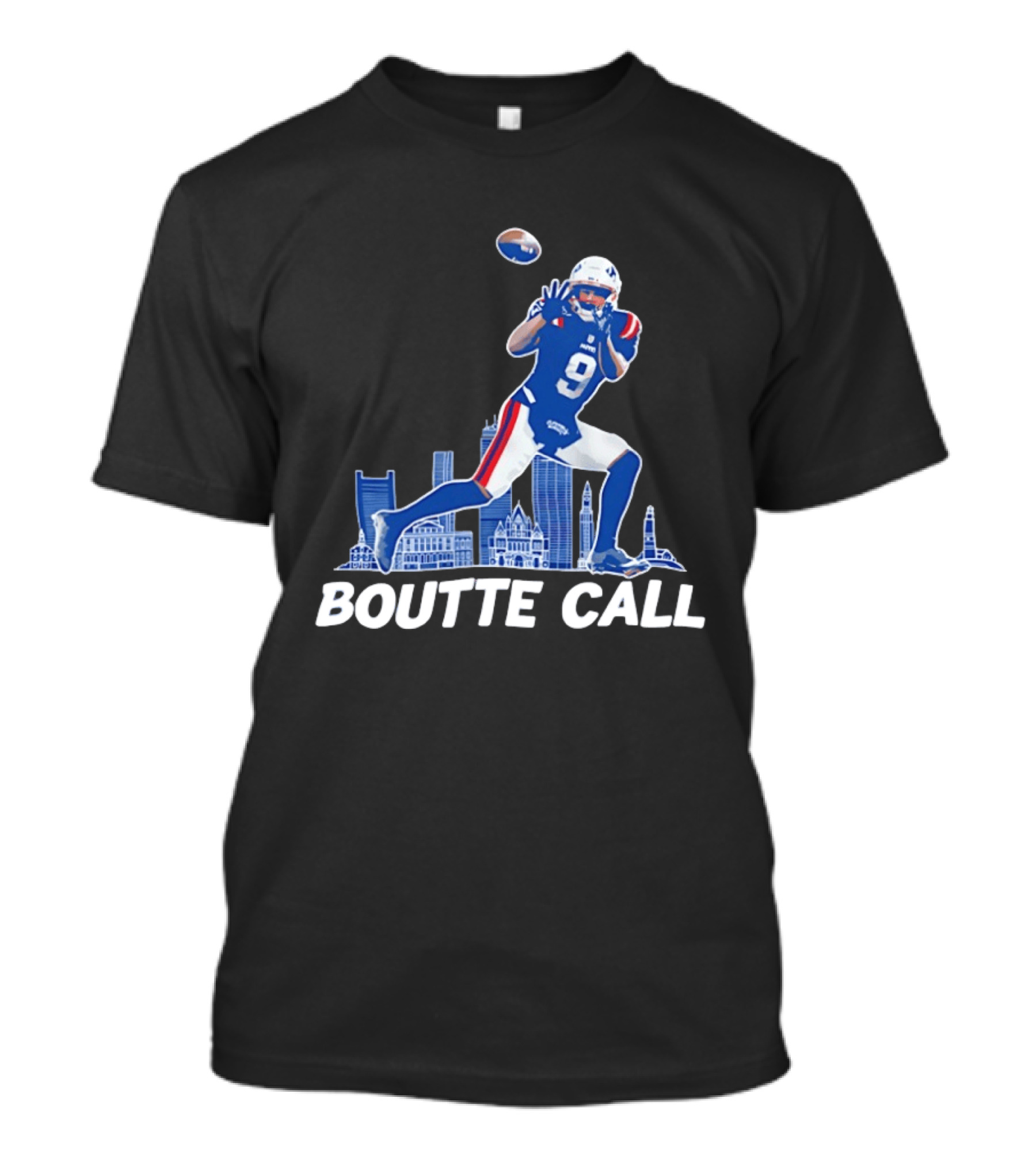 Kayshon Boutte Call New England Patriot Football City Skyline T-Shirt