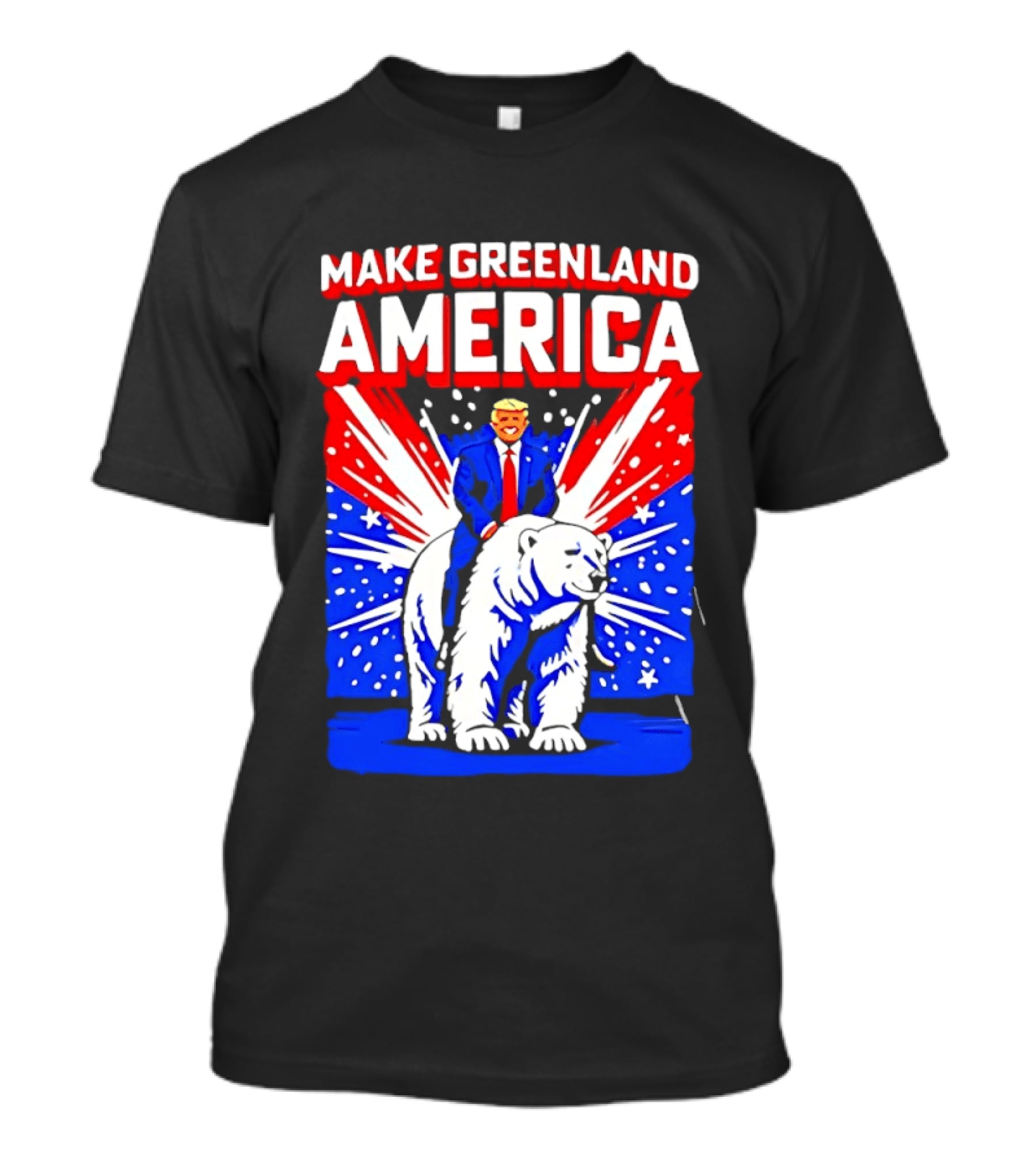 Make Greenland America Trump Riding Polar Bear T-Shirt