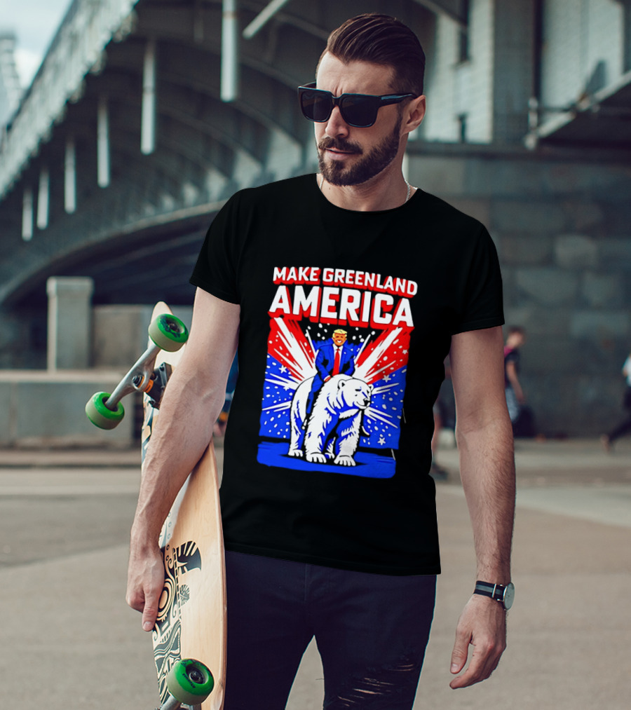 Make Greenland America Trump Riding Polar Bear T-Shirt