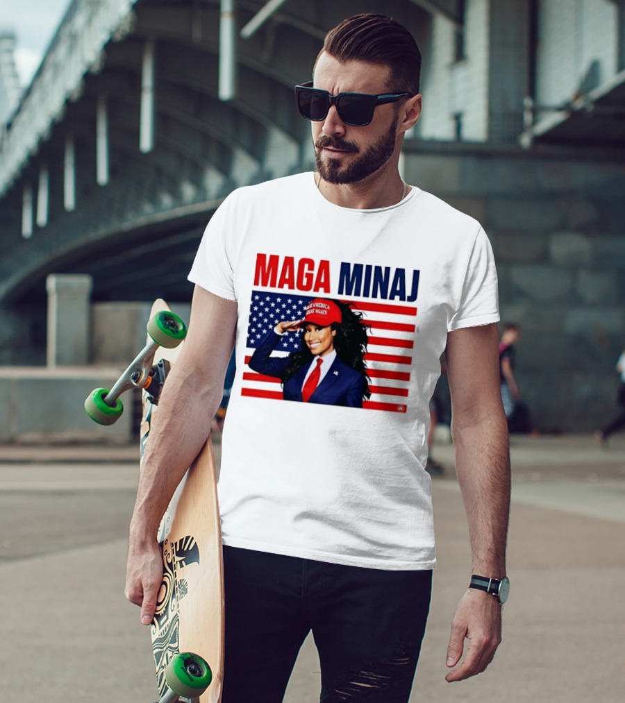 MAGA Minaj Make America Great Again America Flag T-Shirt