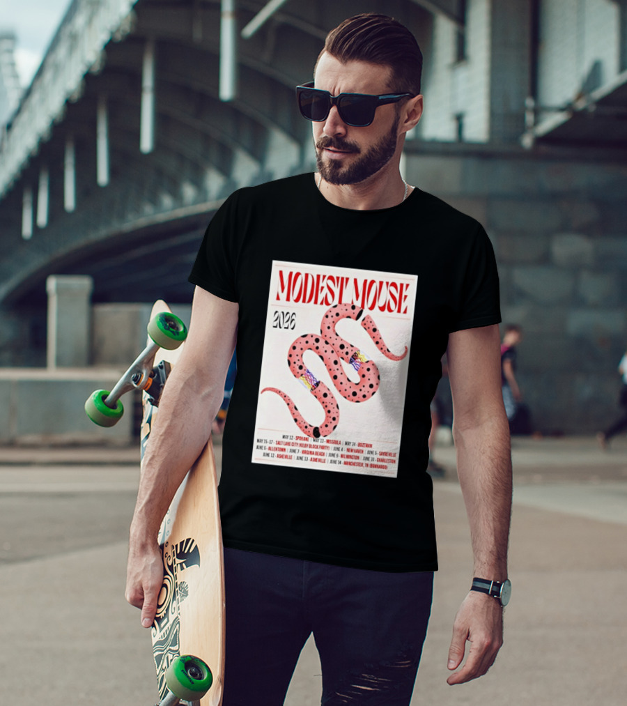 Modest Mouse Tour 2026 Spokane Missoula Bozeman Asheville Salt Lake City Sayreville Virginia Beach Wilmington Manchester T-Shirt