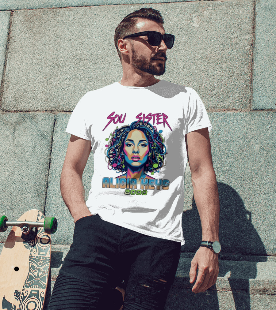 Soul Sister Alicia Keys 2000 Music Pop T-Shirt